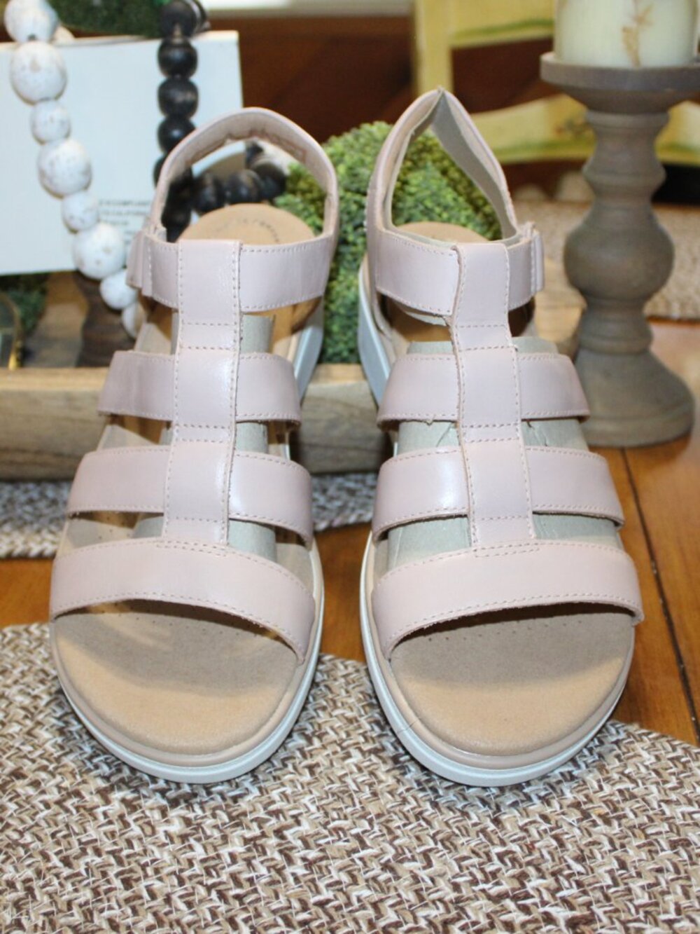 NWT Clark Jillian Quartz (Dusty Rose) wedge sandals, women's 9 12 WIDE. NICE! - Picture 3 of 11
